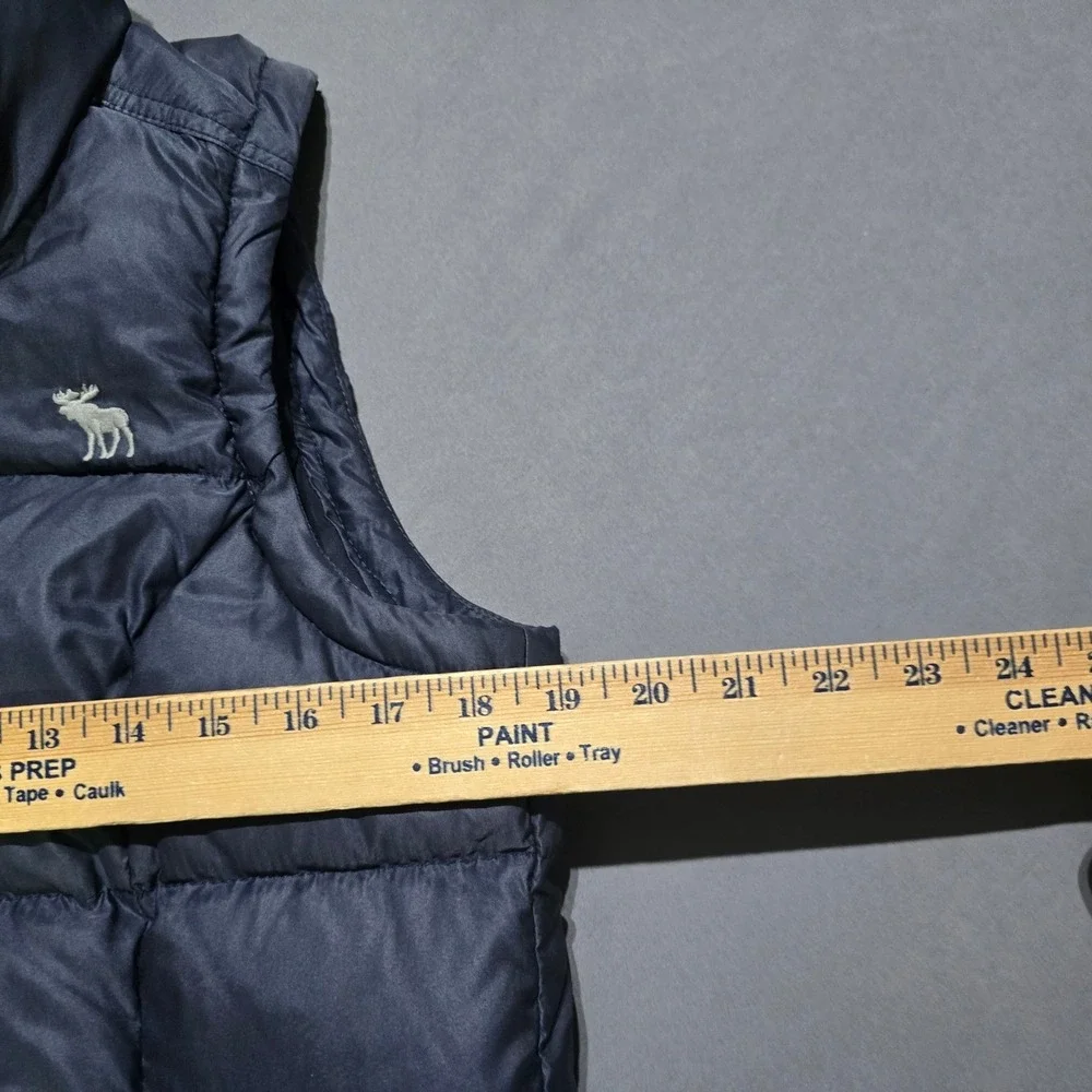 Abercrombie & Fitch Puffer Vest Mens Large Navy Blue Quilted Down Feather Fill